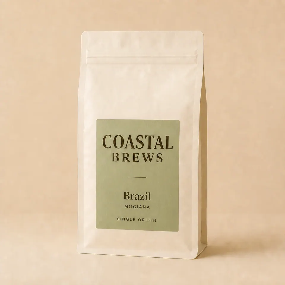 Coastal Brews Brazil Mogiana coffee bag